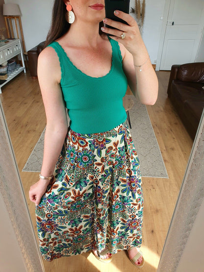 Débardeur vert gucci en maille cotelé femme dos nu