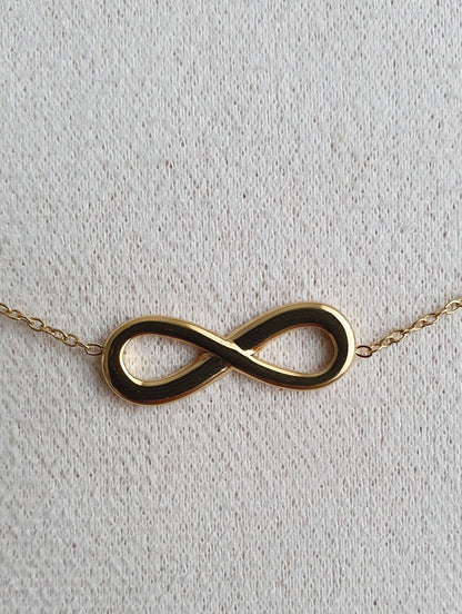 Bracelet signe infini acier inoxydable doré et argenté femme