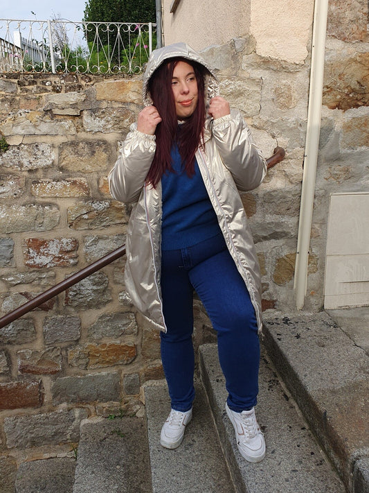 Parka fourrée dorée Laura jo grande taille gold