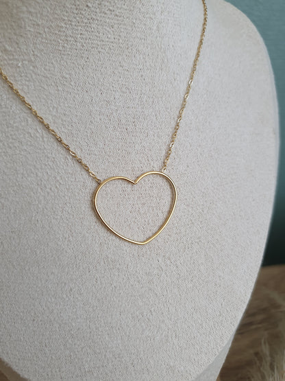 Collier forme de coeur acier inoxydable doré argenté femme