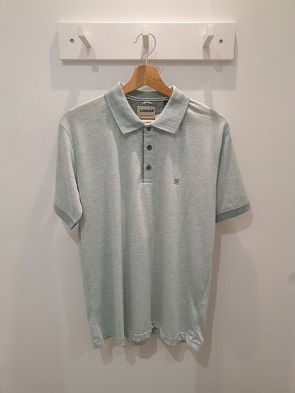 Polo vert d'eau pastel stretch coupe cintrée pour homme
