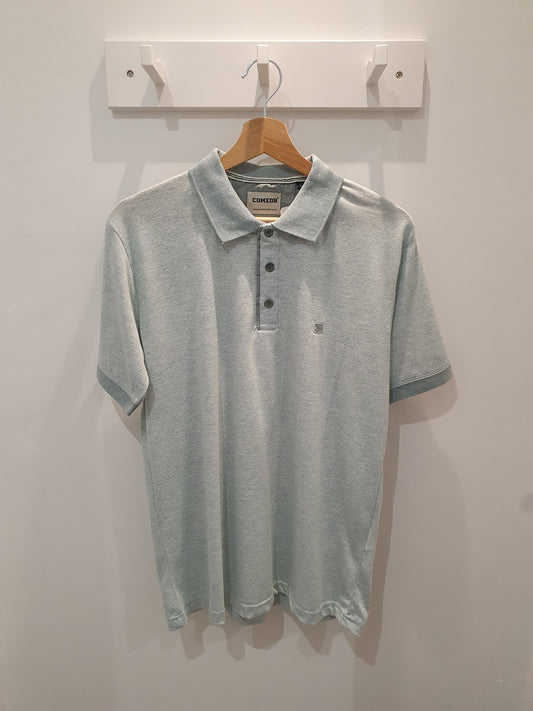 Polo vert d'eau pastel stretch coupe cintrée pour homme