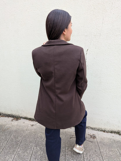 Caban femme marron chocolat mi long femme