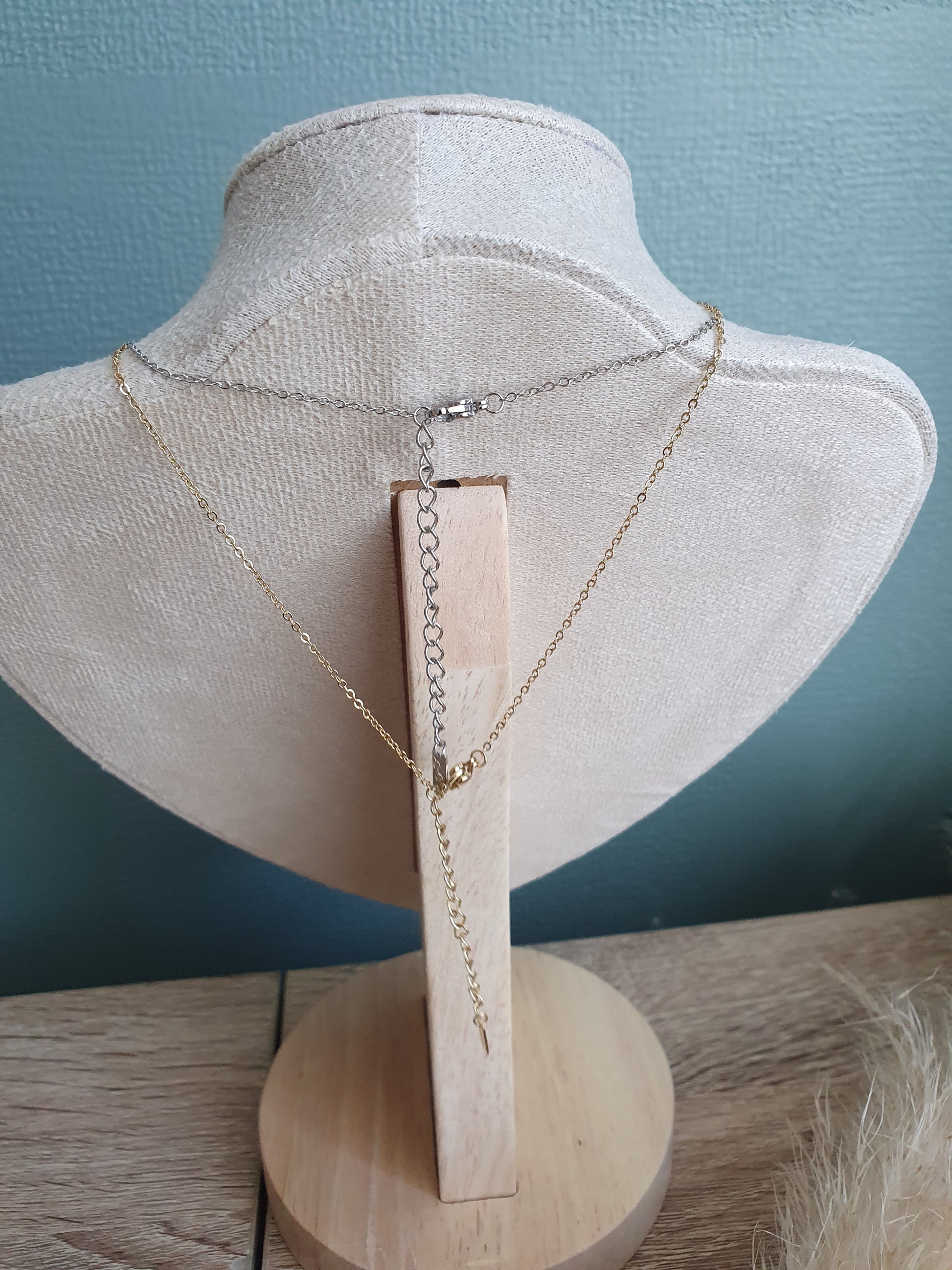 Collier forme de coeur acier inoxydable doré argenté femme