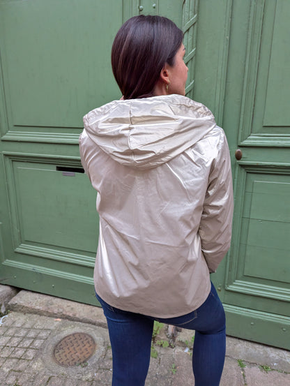 Parka réversible Laura Jo court kaki et or imperméable