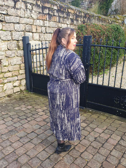 Robe chemise longue femme grande taille bleu marine