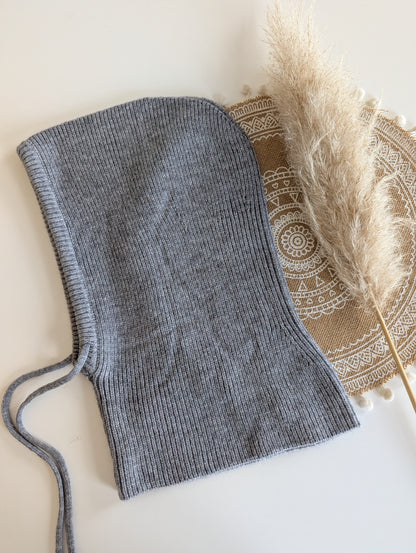 Cagoule femme gris chiné avec capuche réglable