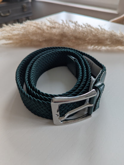 Ceinture tressée taille unique pour femme boucle argentée