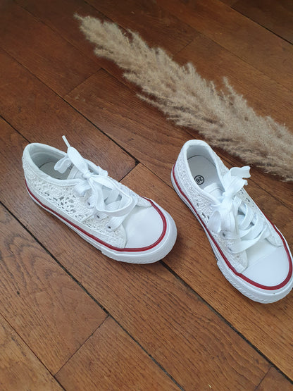 Baskets blanches DENTELLE Kids