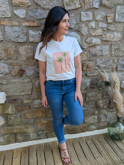 T-shirt PALMIERS (saumon)