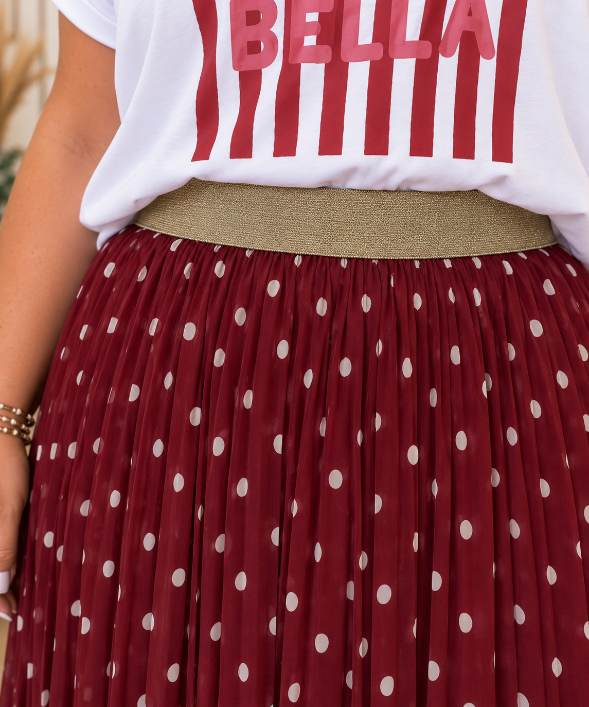 Jupe VIENNE Curvy (pois/bordeaux)