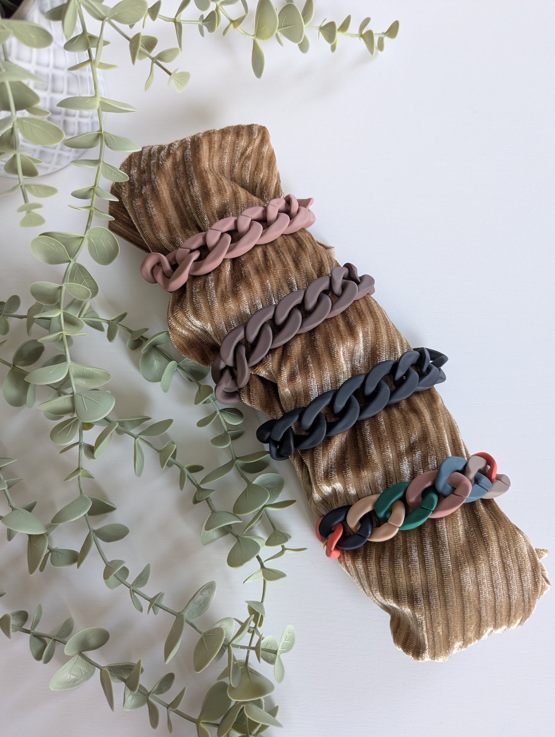 Bracelet grosses mailles en résine mat bijoux femme