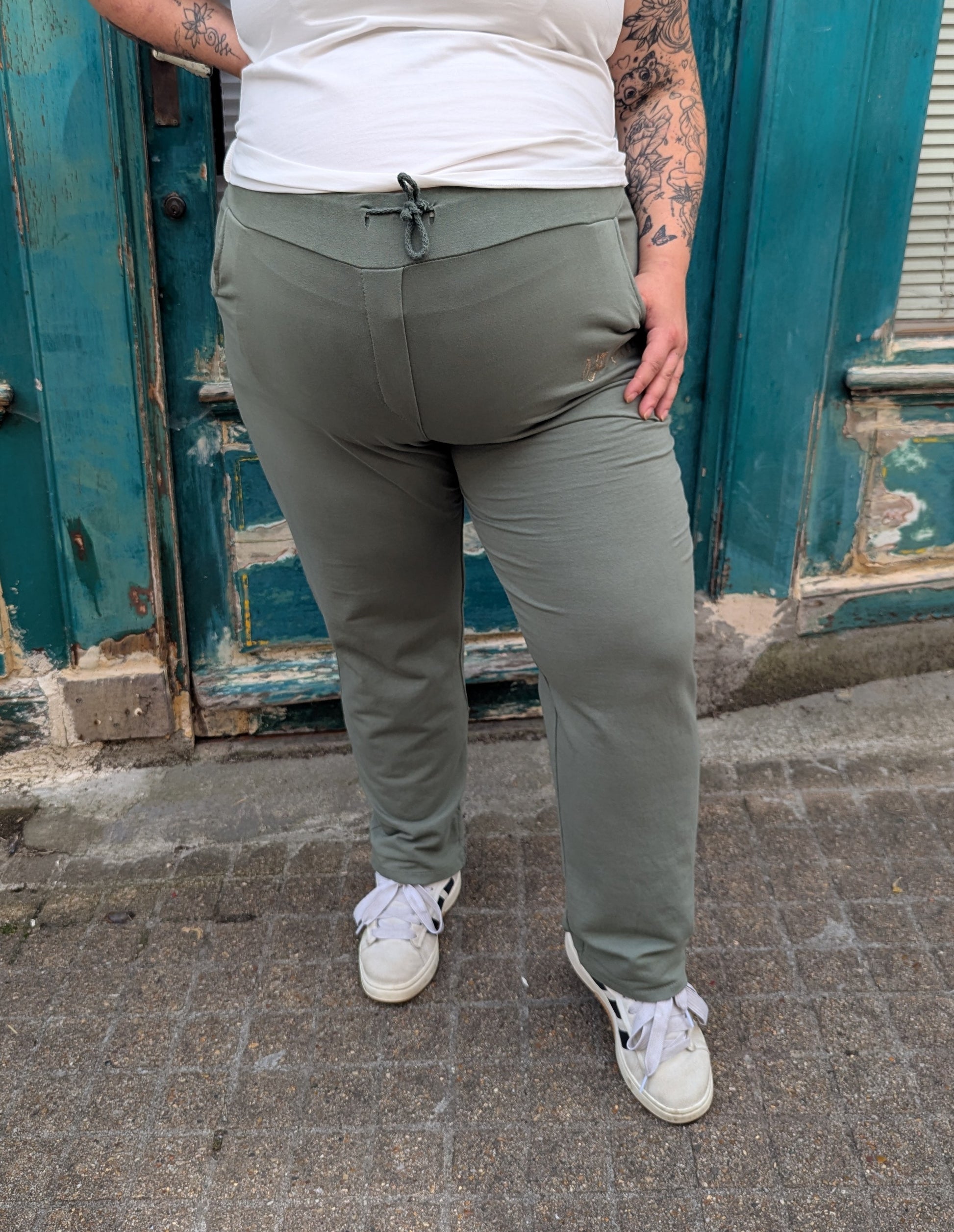 Pantalon jogging kaki bichette grande taille curvy