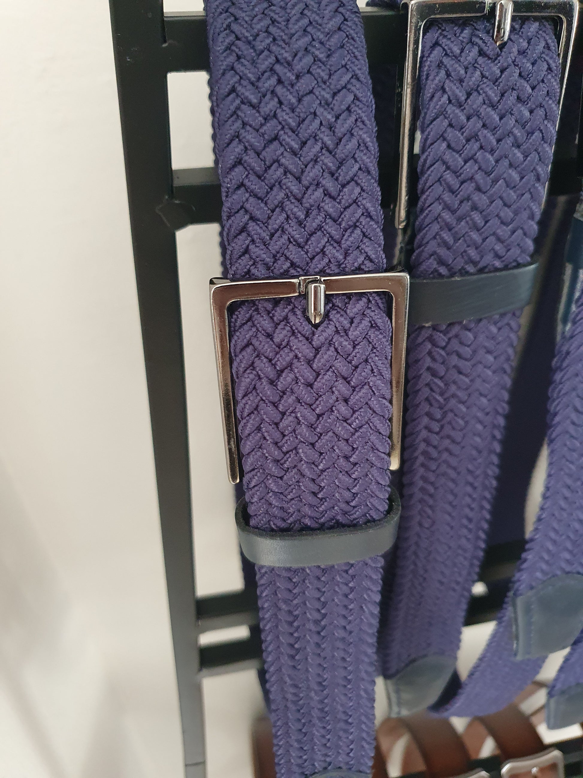 Ceinture en cuir véritable couleur bleu marine pour homme