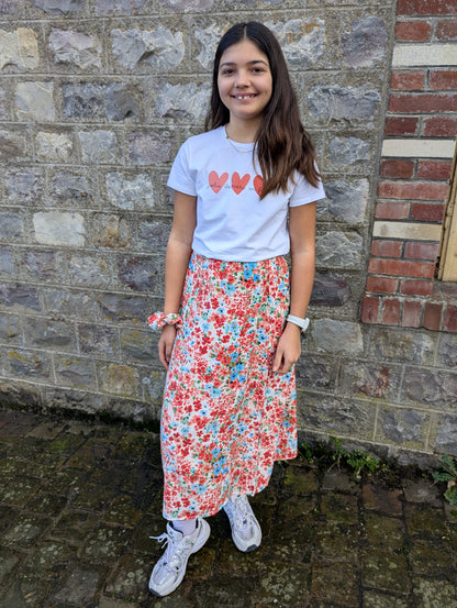 T-shirt telle mère telle fille blanc terracotta famille