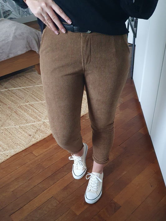 Pantalon en velours AUXERRE (brun)
