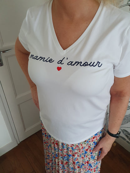 T-shirt mamie d'amour pour femme bonne fête des grand-mères