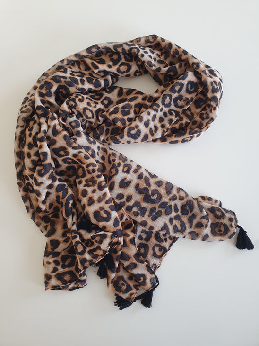 Foulard POMPONS (léopard)