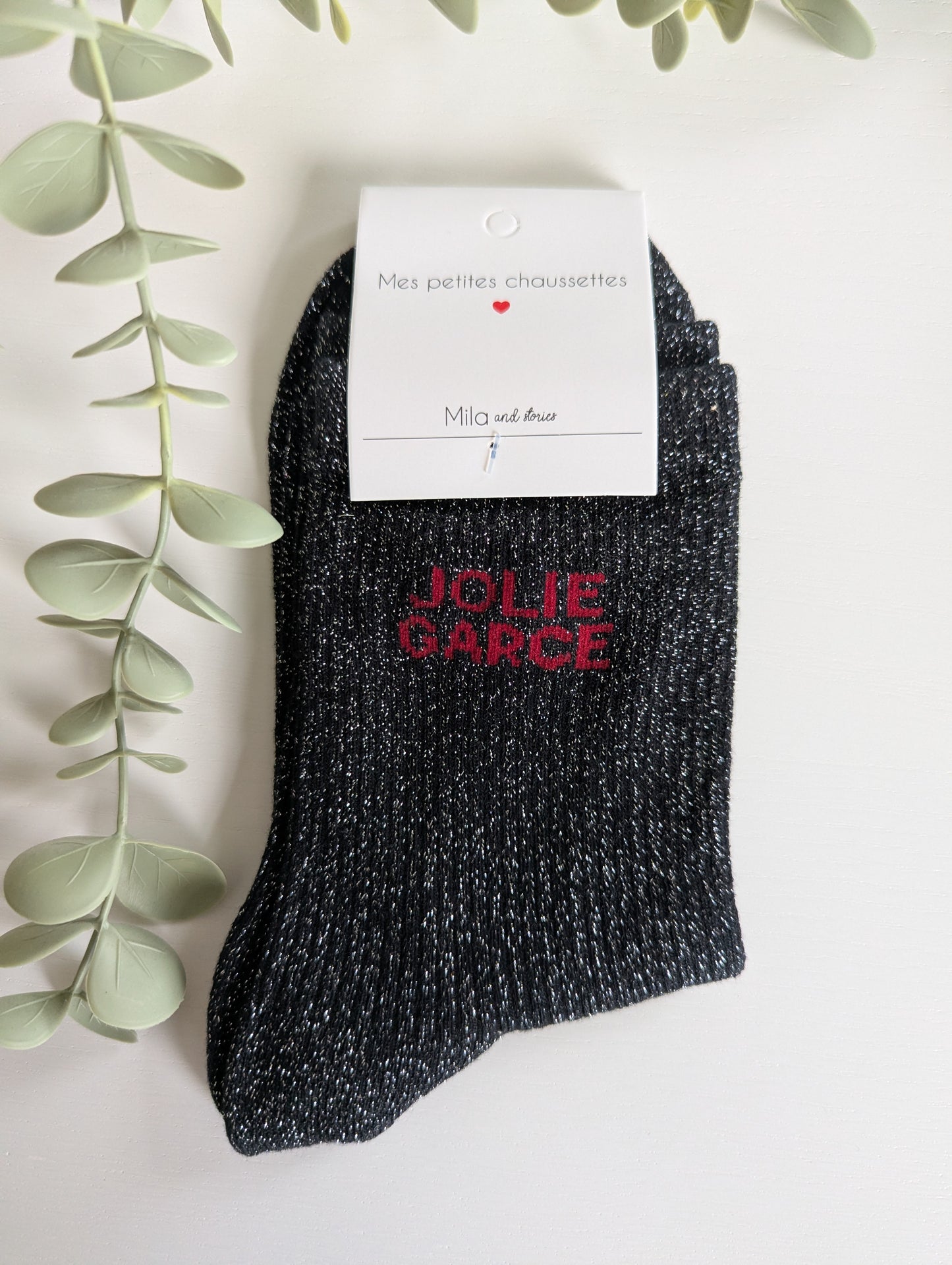 Chaussettes Jolie garce taille unique paillettes femme