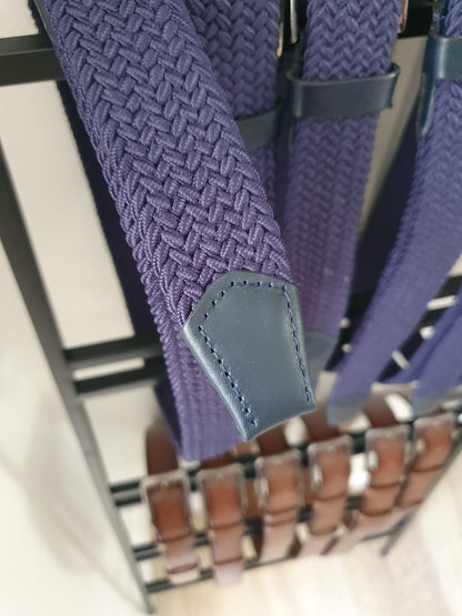 Ceinture en cuir véritable couleur bleu marine pour homme