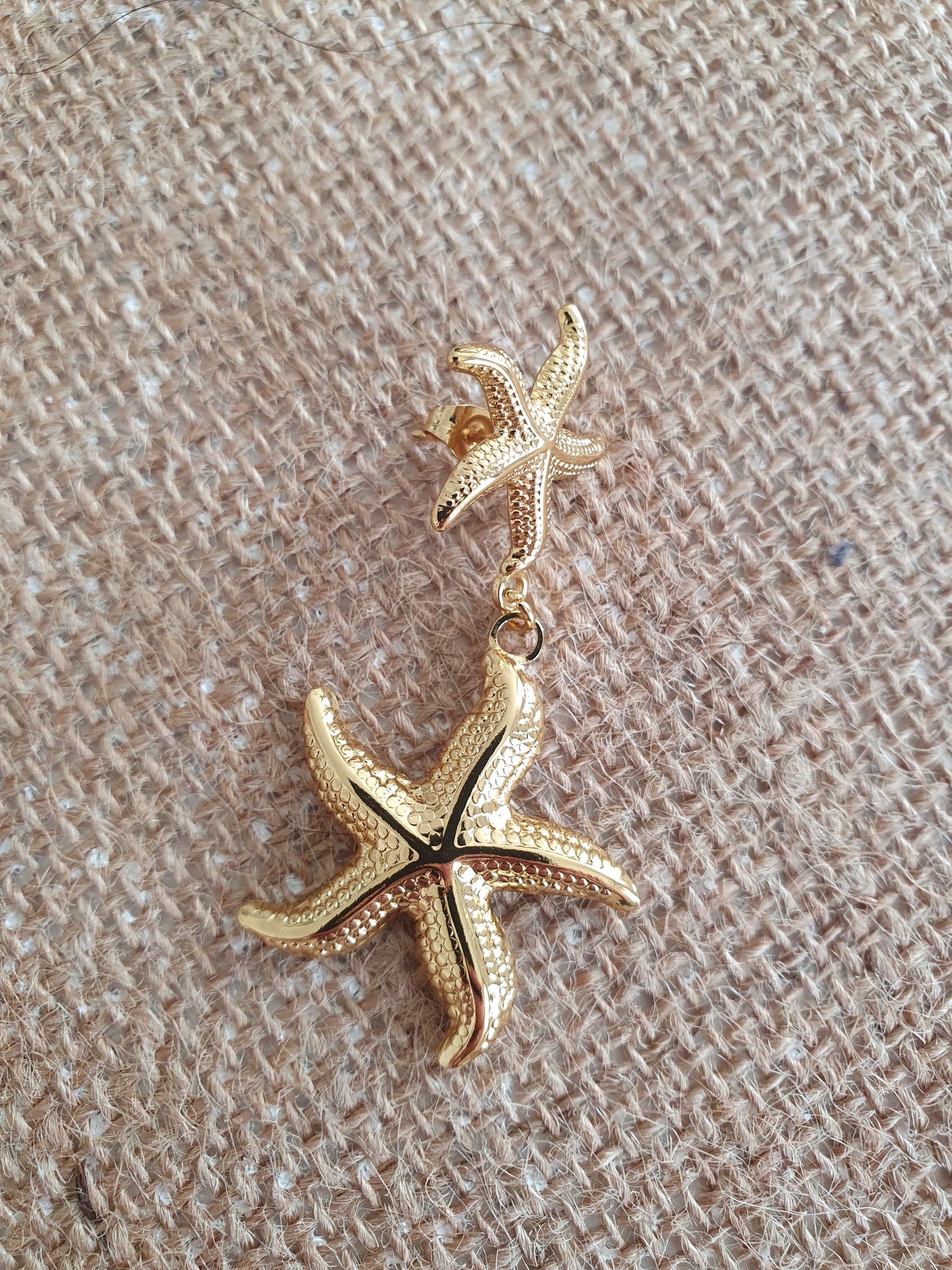 Boucles d'oreilles étoiles de mer doré acier inoxydable