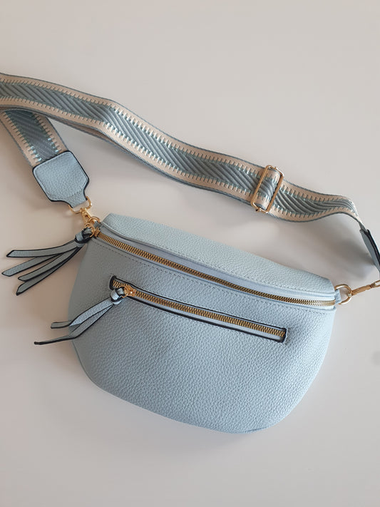 Ceinture banane bleu ciel bandoulière réglable pour femme