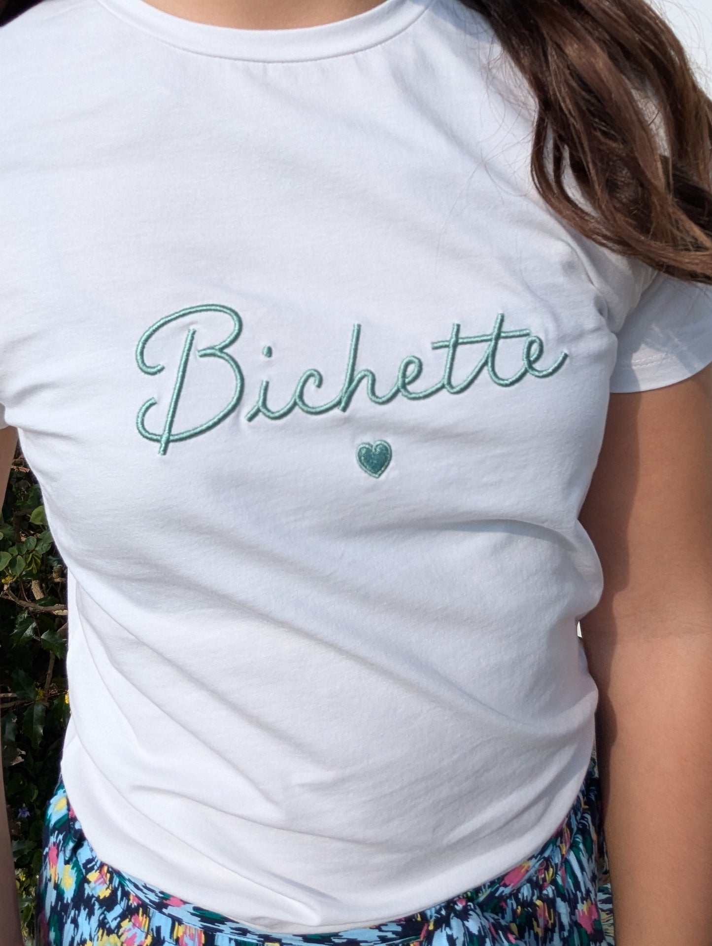 T-shirt BICHETTE (blanc/vert d'eau)