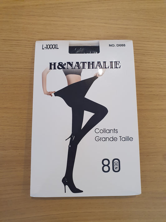 Collants opaques noirs grande taille femme curvy size+