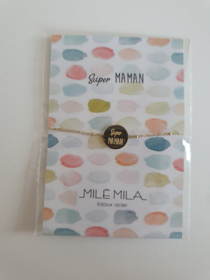 Bracelet maman pour fête des mères idée cadeau avec carte