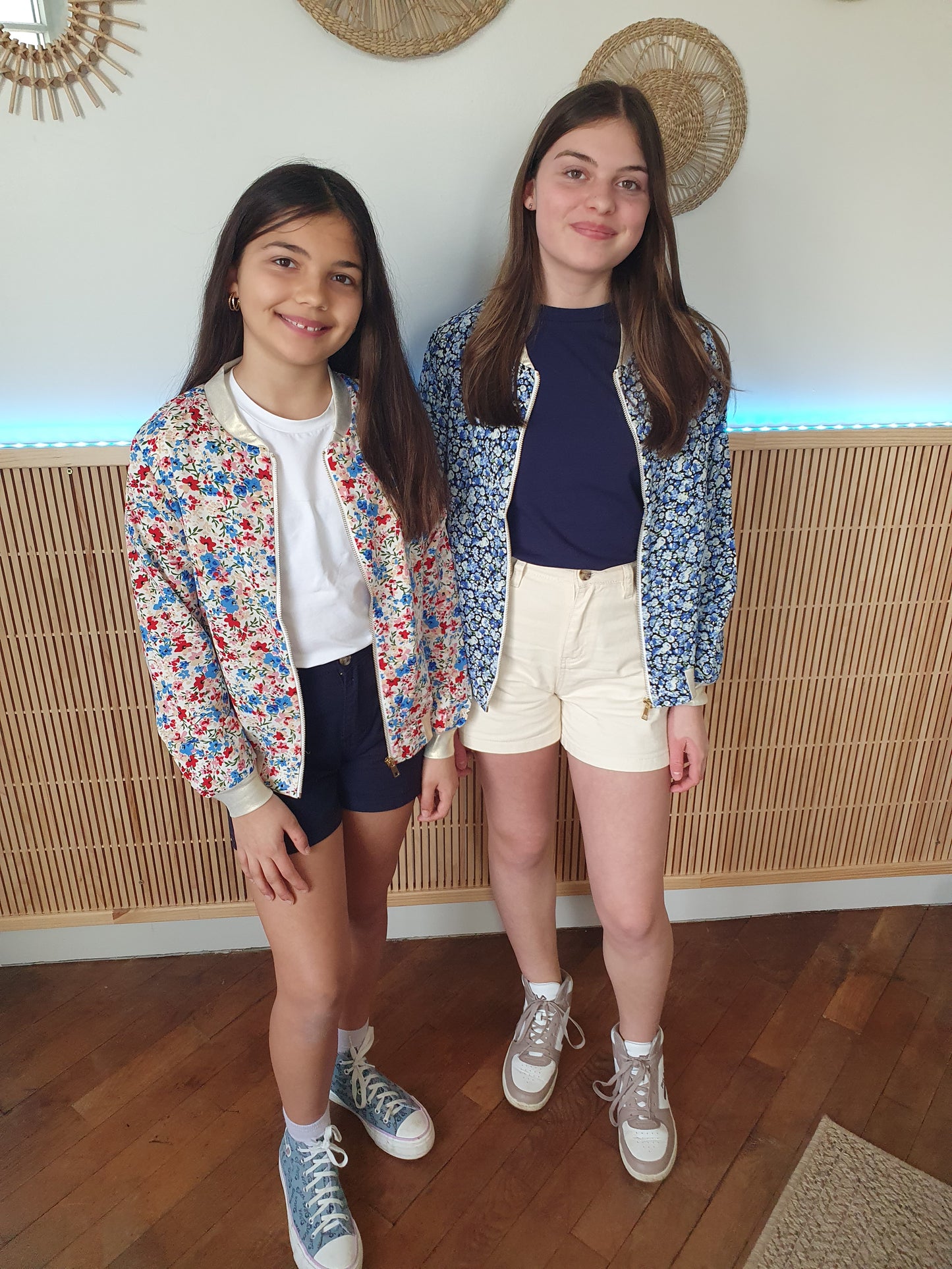 Short en toile fille couleur bleu marine taille haute