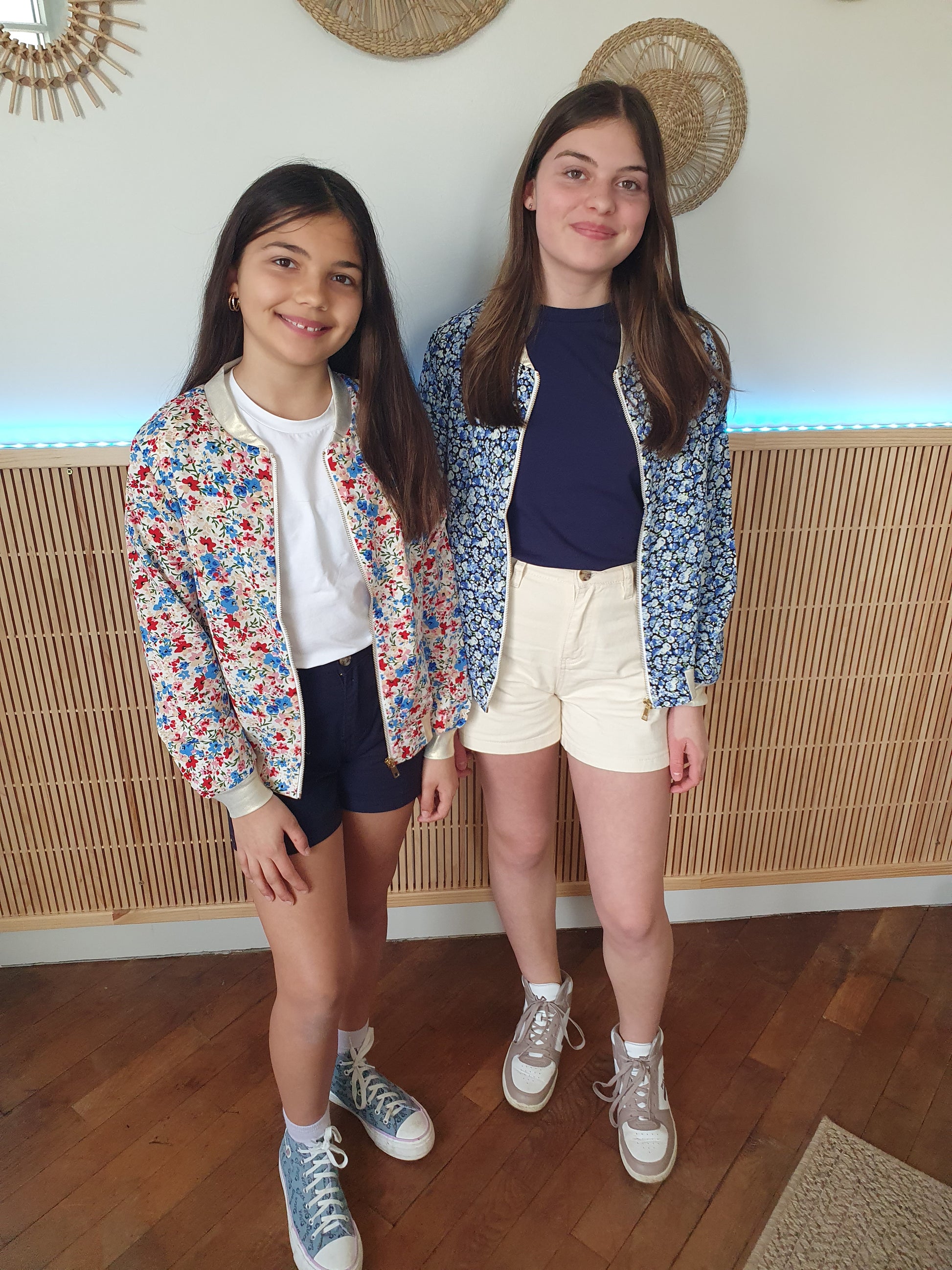 Short en toile fille couleur bleu marine taille haute
