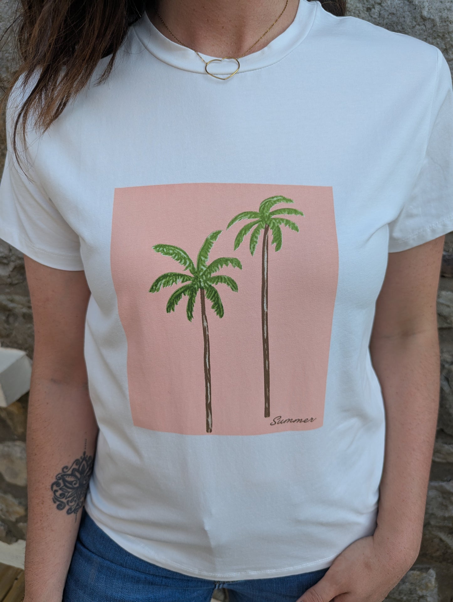 T-shirt PALMIERS (saumon)