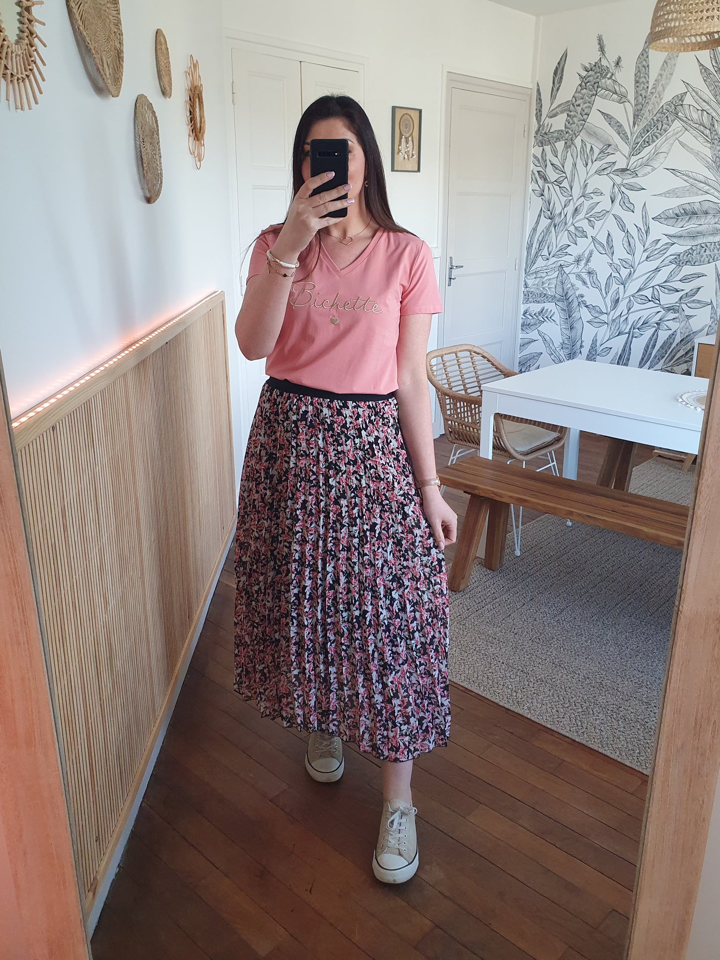 Jupe VIENNE rose (motifs)