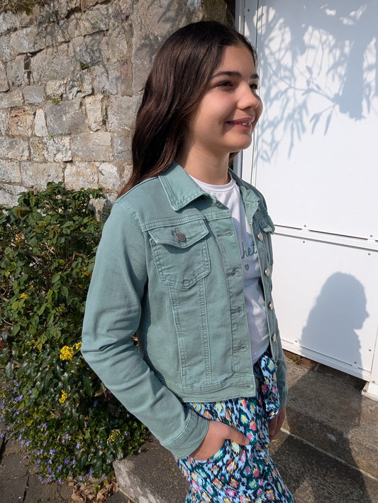 Veste en jean MARSEILLE (vert d'eau)