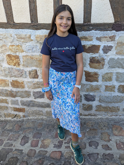 T-shirt TELLE FILLE (marine/blanc)