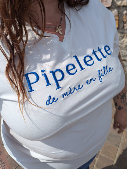 T-shirt PIPELETTE Curvy (blanc/bleu)