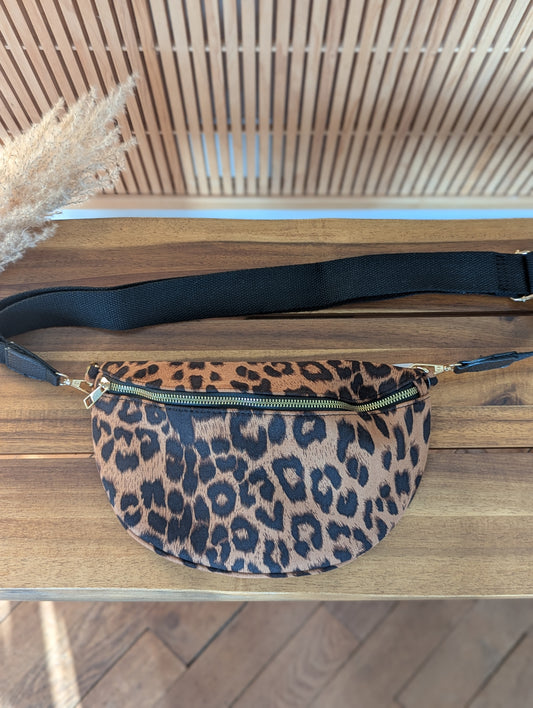 Banane sac léopard bandoulière réglable pour femme