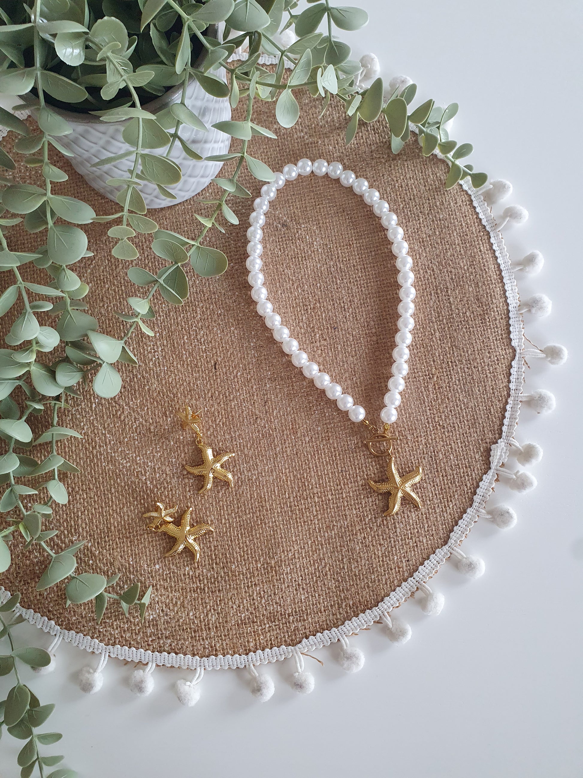 Boucles d'oreilles étoiles de mer doré acier inoxydable