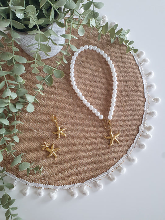 Boucles d'oreilles étoiles de mer doré acier inoxydable