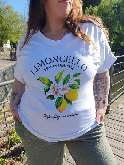 T-shirt limoncello blanc et jaune citrons grande taille