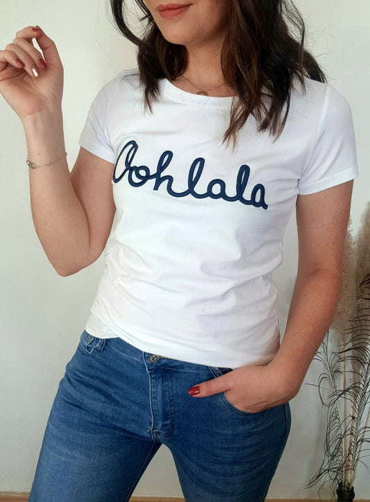 T-shirt OOHLALA (blanc/marine)