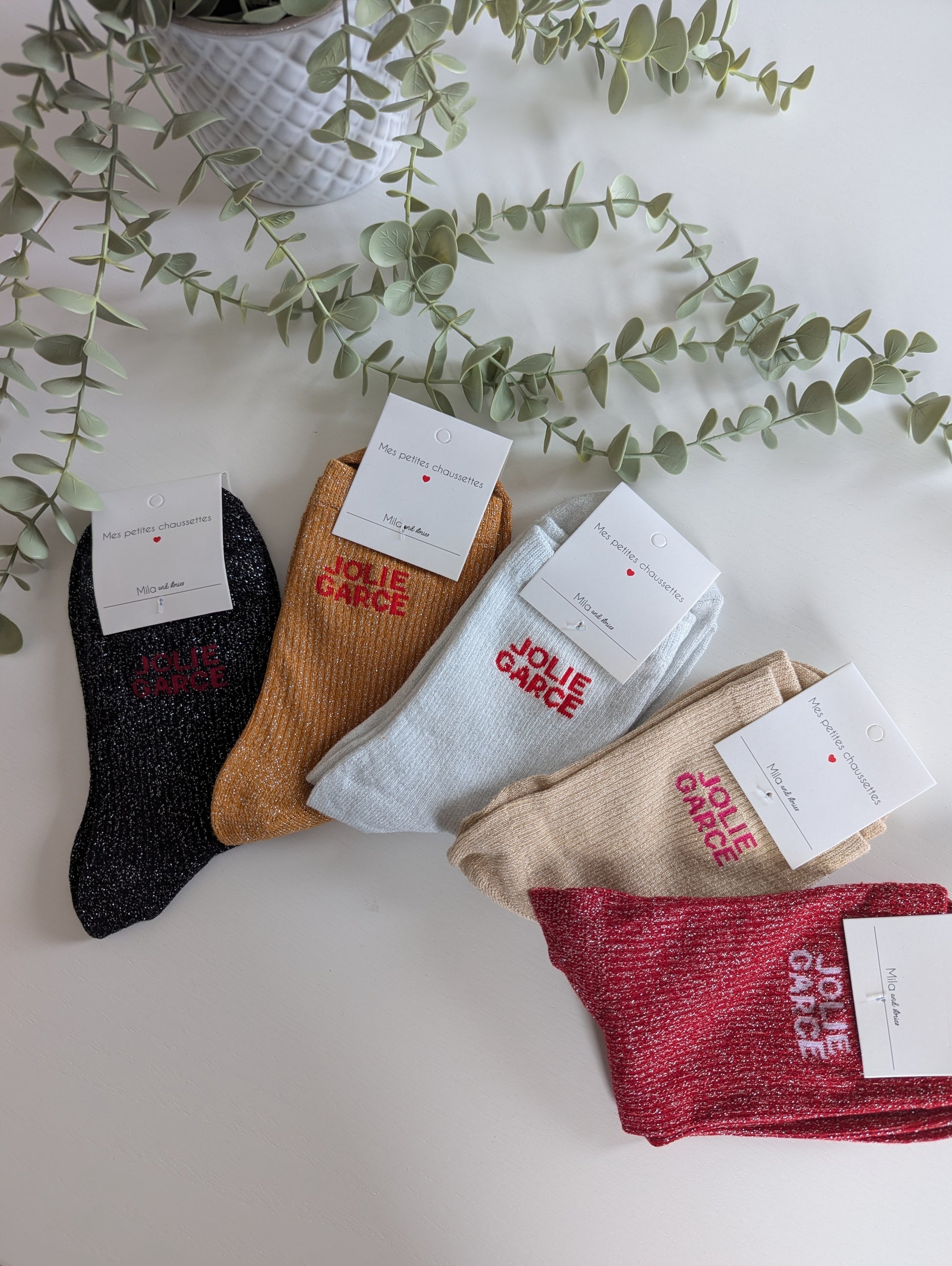 Chaussettes Jolie garce taille unique paillettes femme