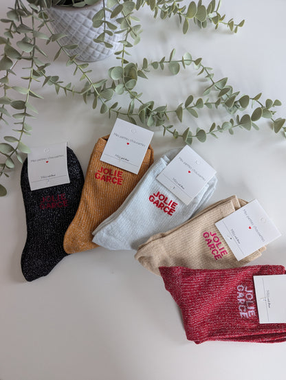 Chaussettes Jolie garce taille unique paillettes femme