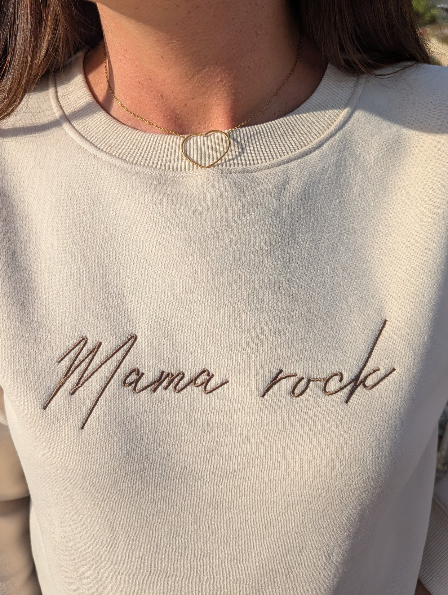 Sweat mama rock beige camel matchy mère fille