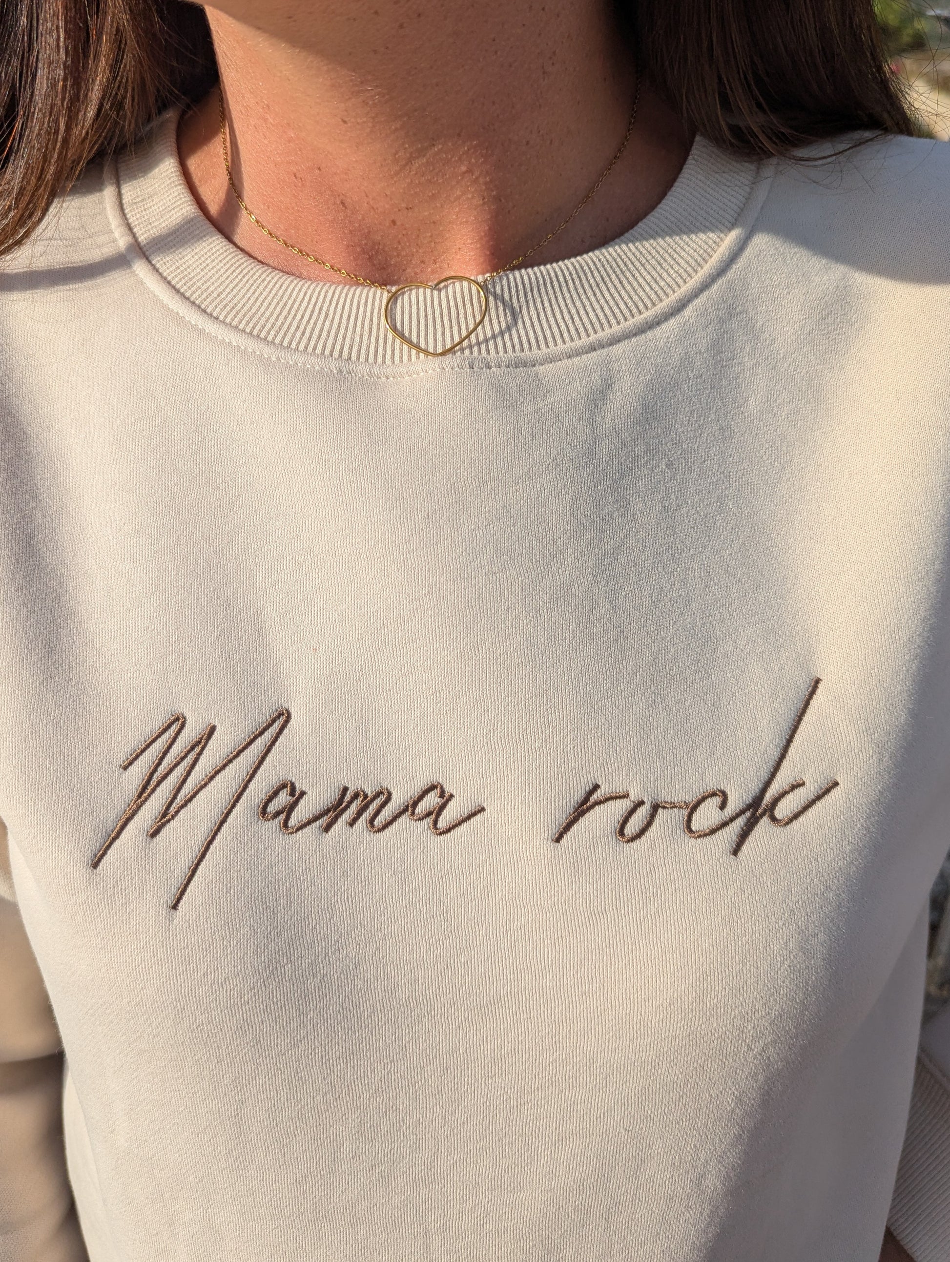 Sweat mama rock beige camel matchy mère fille