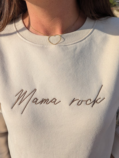 Sweat mama rock beige camel matchy mère fille