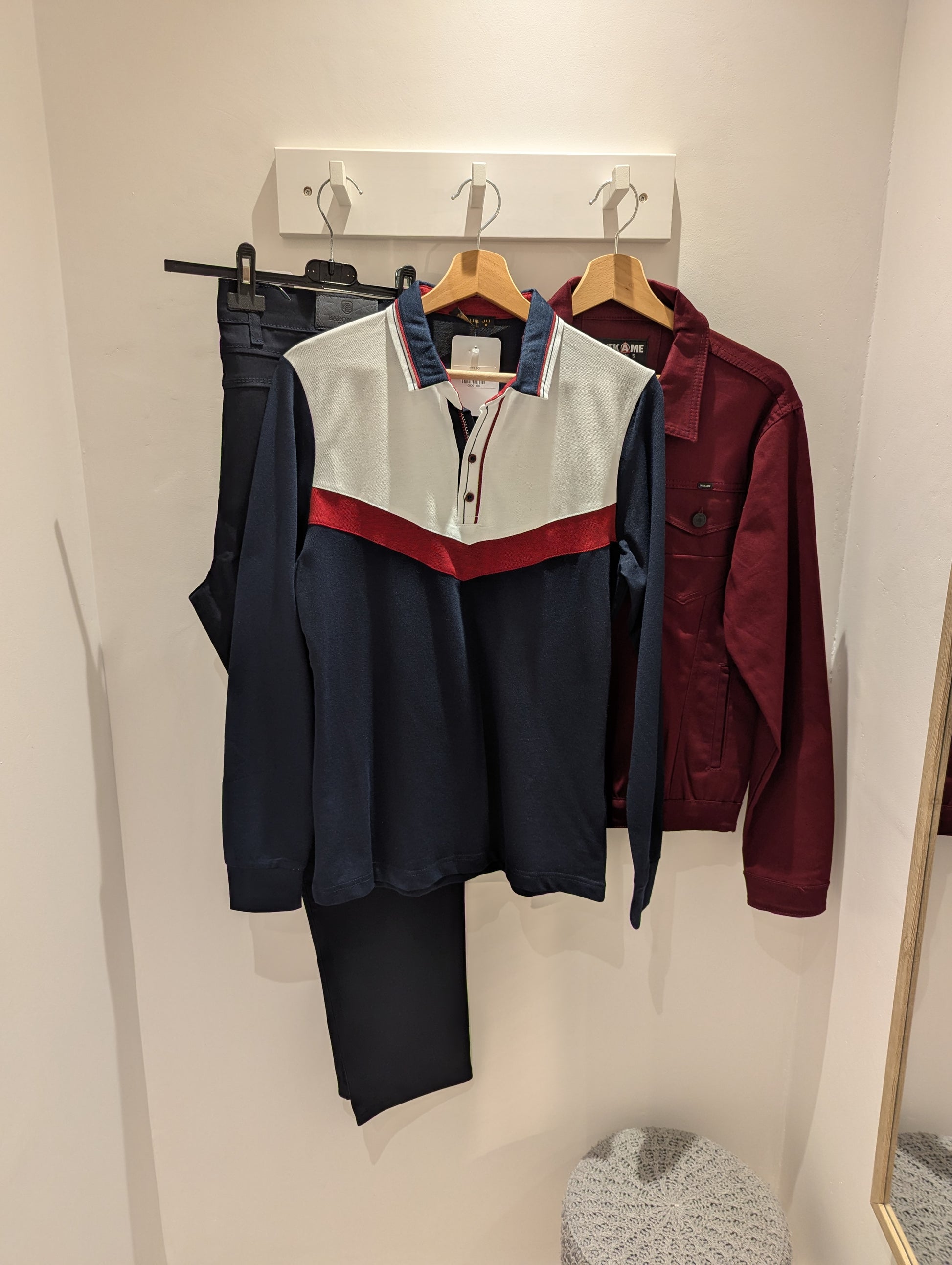 Polo manches longues marine sport pour homme tendance