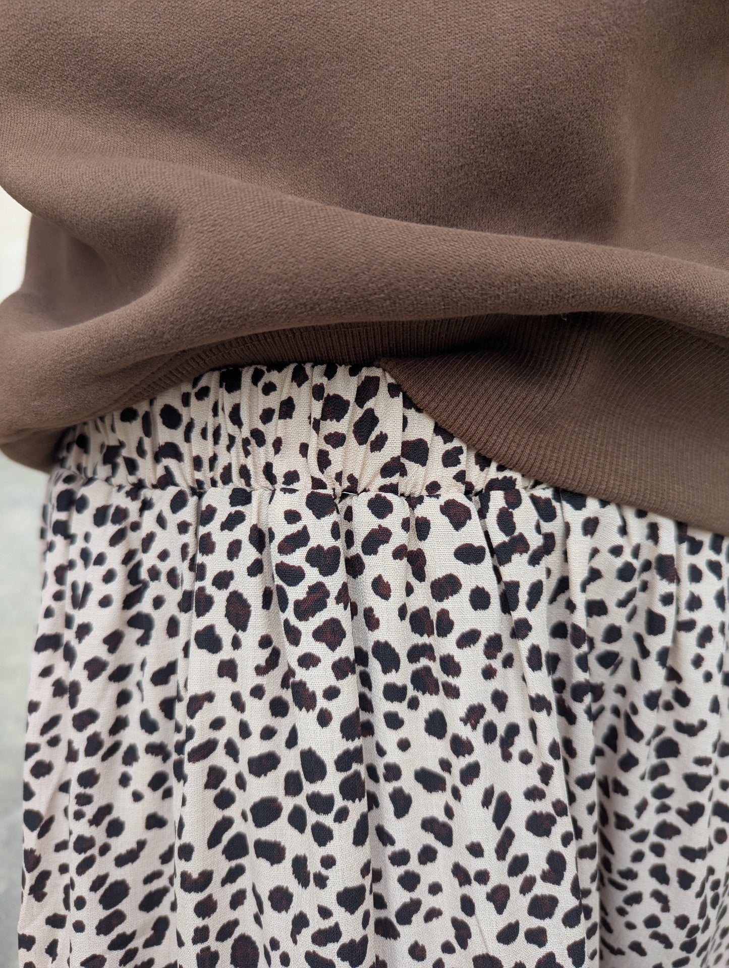 Jupe longue léopard fille avec chouchou assorti