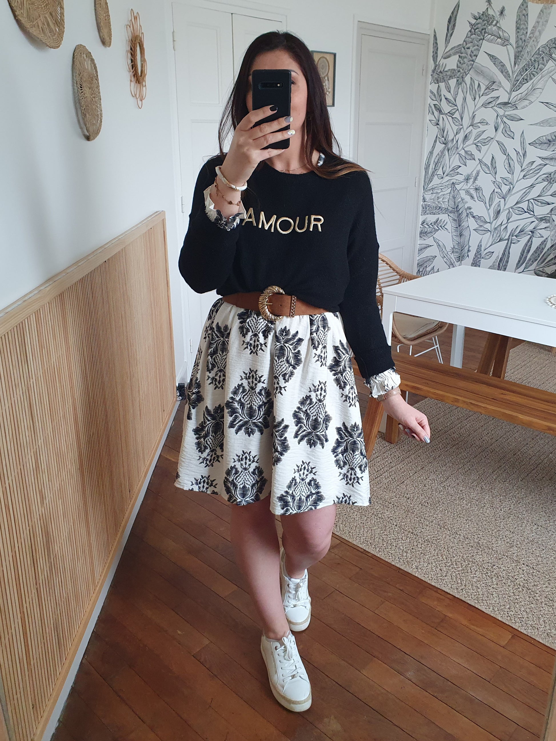 Ceinture élastique camel avec boucle dorée devant suédine