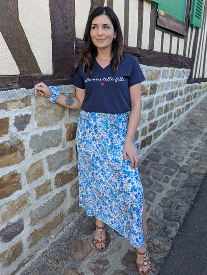 Jupe + chouchou DIJON (bleu)